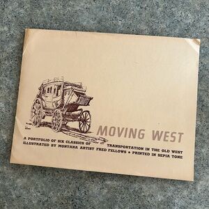 📕Vintage Moving West A Portfolio of 6 Classics of Transportation, Western Decor